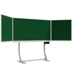Klappschiebetafel, frei stehend, Stahl grün, 100x200 cm HxB 